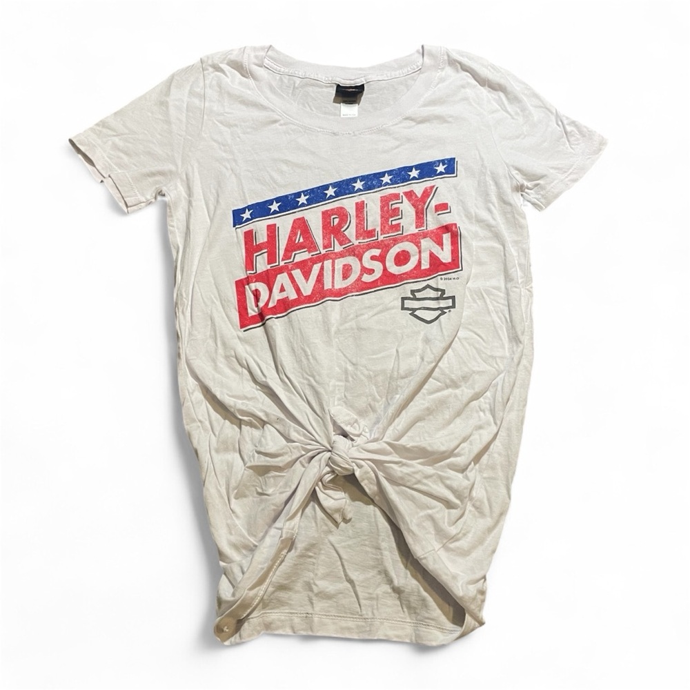 Harley-Davidson White Tie-Front Shirt – Size Small
